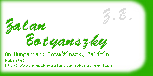 zalan botyanszky business card